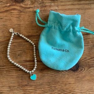 Tiffany Blue Heart Tag Bead Bracelet